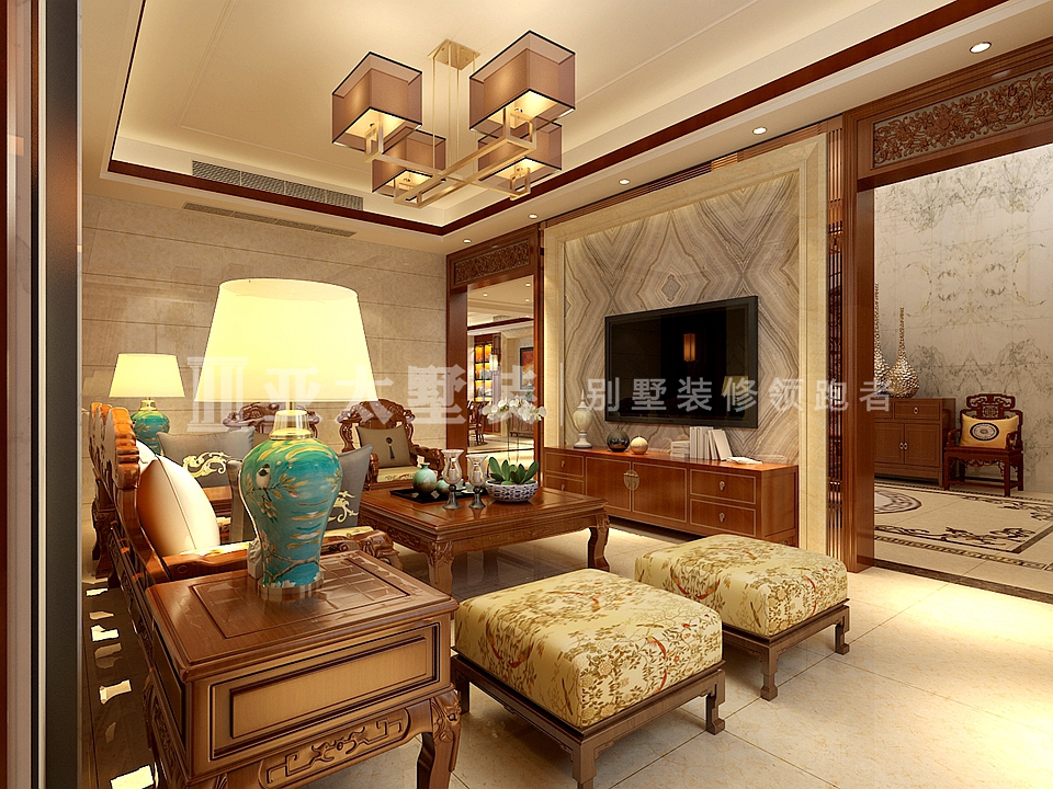 自建别墅新中式装修案例